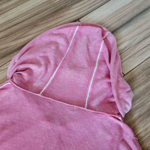Kokun Cashmere Bamboo Viscose Knit Overdye Ombre Zip Up Hoodie in Pink - Picture 10 of 14